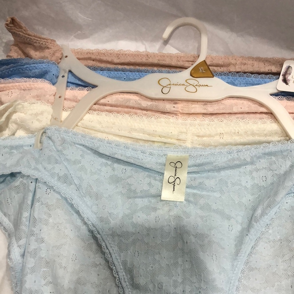 Jessica Simpson 5pack ultra flirty lace bikini fit panties underwear size XL new